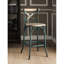Tabouret de bar antique avec dossier en croix turquoise et chêne antique