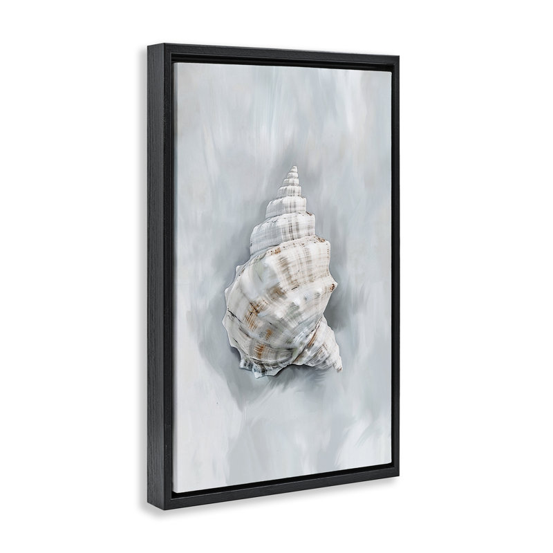 Cadre flottant Conch Seashell Mirage, design par Ramona Murdock, Cadre flottant noir de jais, H 25 po x l 17 po