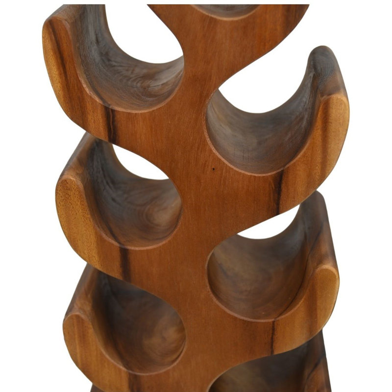 Laingsburg 12 Bottle Solid Wood Standard Wine Bottle Rack, Brown, 100cm H  x 26cm W  x 18cm D