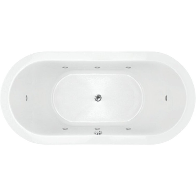 Loire 72'' x 42'' Drop-In Solid Surface Bathtub, Polished White, Matte Black