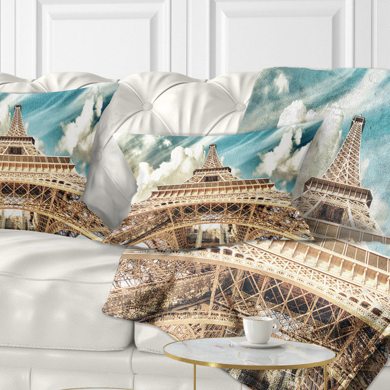 Coussin lombaire en tour de ciel de paris