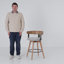Tabouret de bar pivotant moderne et élégant avec dossier et accoudoirs-1387593366-1387083494