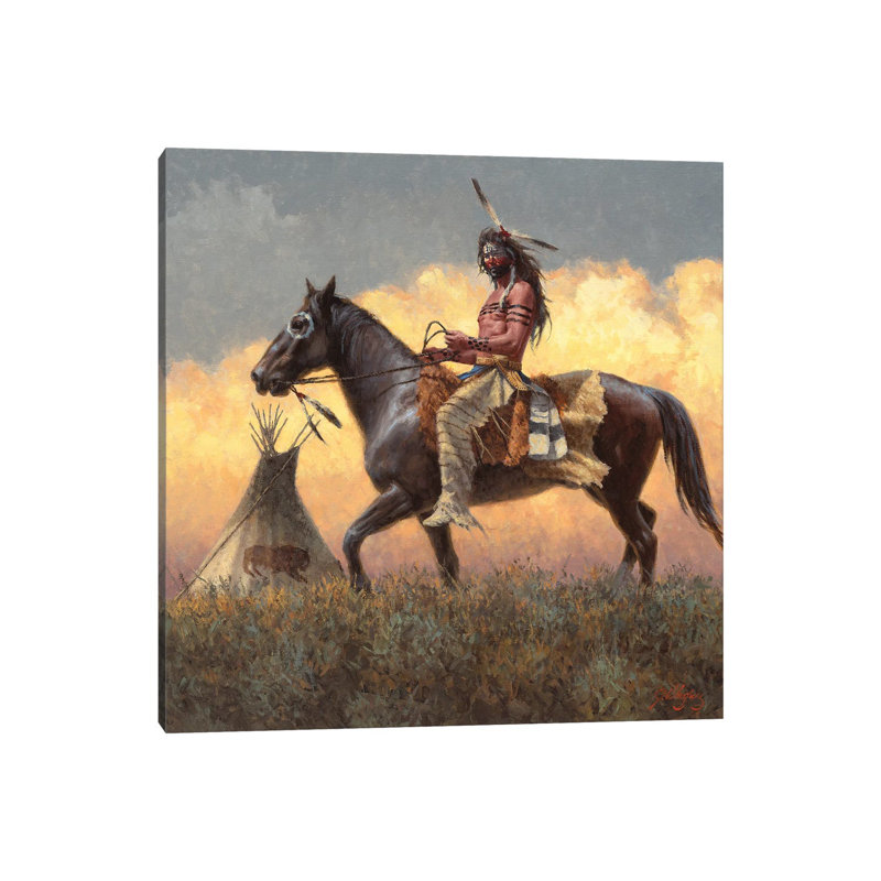 A Lakota Leader by Joe Velazquez - Painting on Canvas, 93.98cm H x 93.98cm W x 1.91cm D, Wrapped Canvas