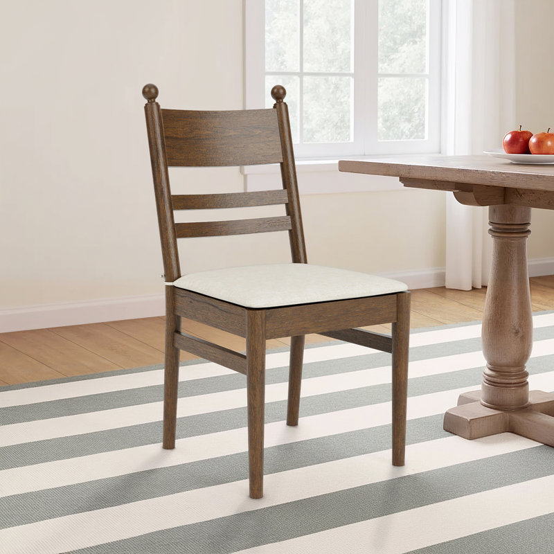 Billie Ladder Back Chair, Brown Wood