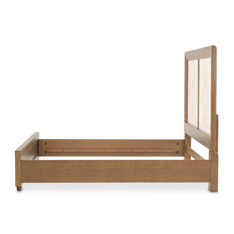 Portrait Panel Bed With LED Lights - Sienna Brown, King