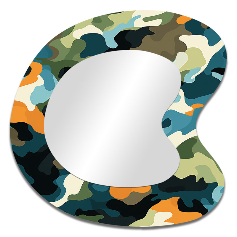 Miroir mural rétro rétro V - Camouflage, 33 po x 33 po
