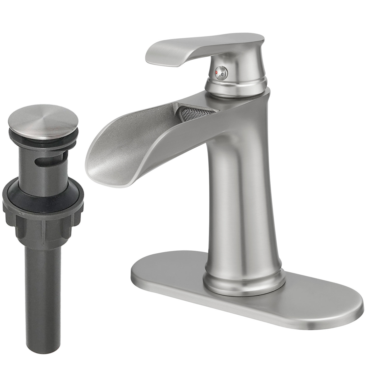 GAWEZA Single-Hole Single-handle Bathroom Faucet with Drain