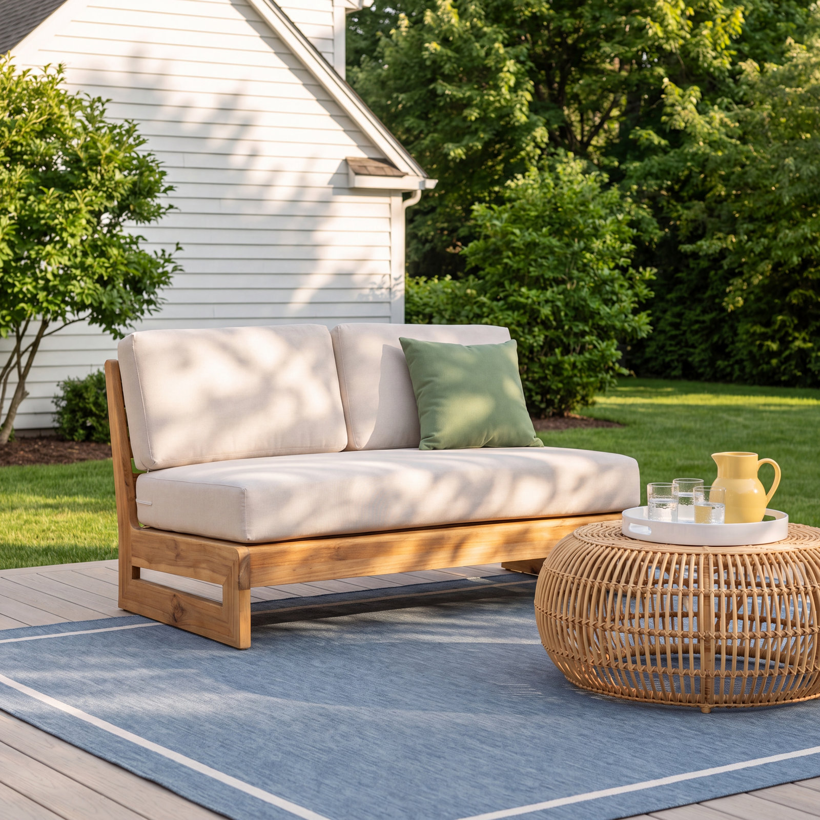 Lille 43" Eucalyptus Patio Loveseat