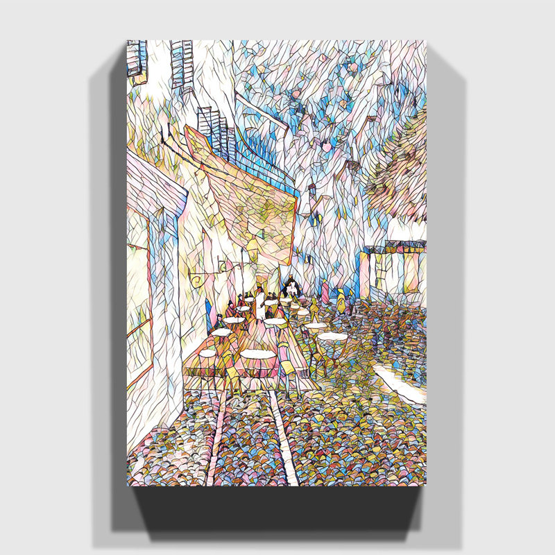 Cafe Terrace at Night by Vincent Van Gogh - Wrapped Canvas, 50cm H x 35cm W
