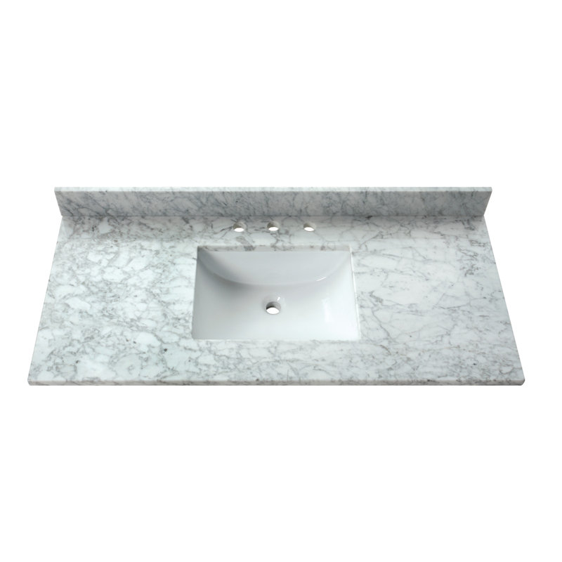 43'' Marble Single Bathroom Vanity Top with Sink