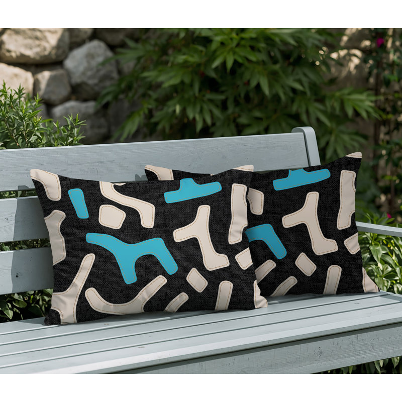 Coussin intérieur / extérieur 2 ensembles Mai, 20 po x 14 po, Turquoise