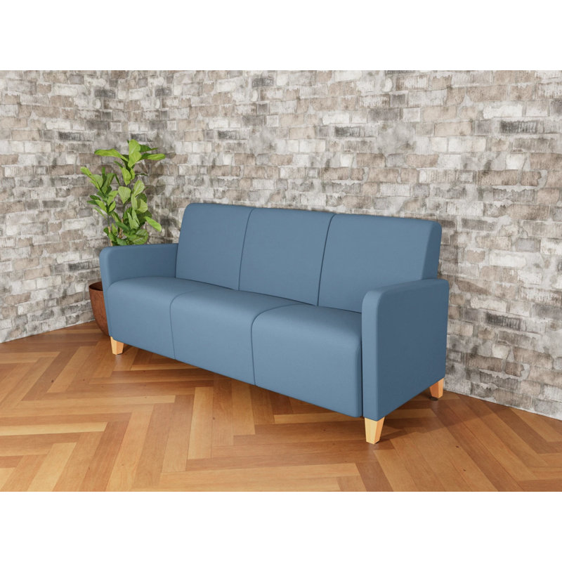 Fauteuil de réception 3 places Ravenna, Bois naturel, Open House Quarry - bleu