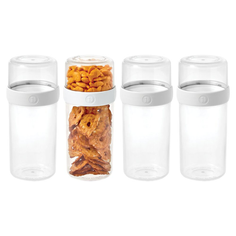 iDesign Large Stack 'n Snack Food Containers - Stackable Snack Containers for Yogurt, Granola, Fruits, and Vegetables