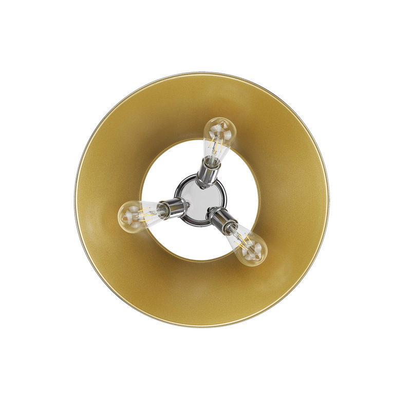 Weatherford Flush Mount, Aged Brass, Chrome