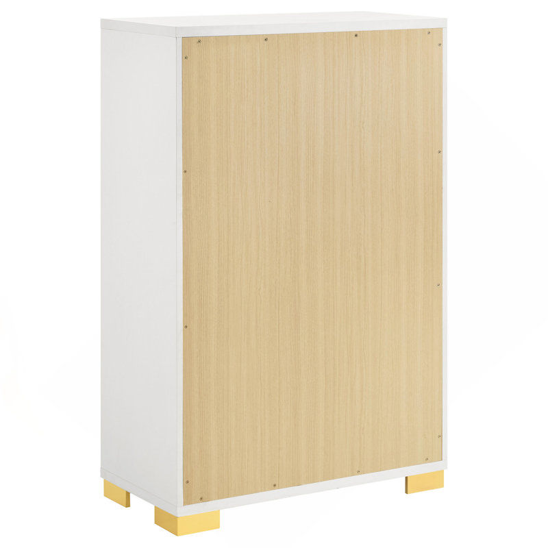 Commode blanche 5 tiroirs Medici, Blanc