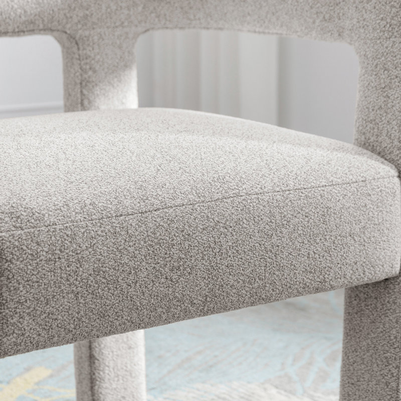 Fauteuil demi-tonneau Ellisyn, Lin gris
