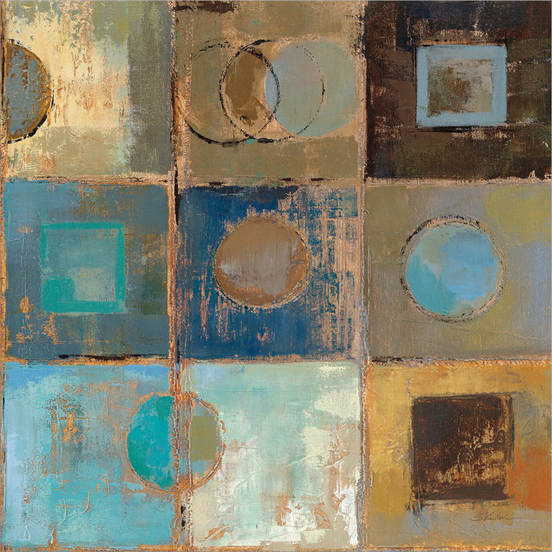 «Pass Way» par Silvia Vassileva, peinture sur toile tendue, H 12 po x l 12 po x P 1,5 po