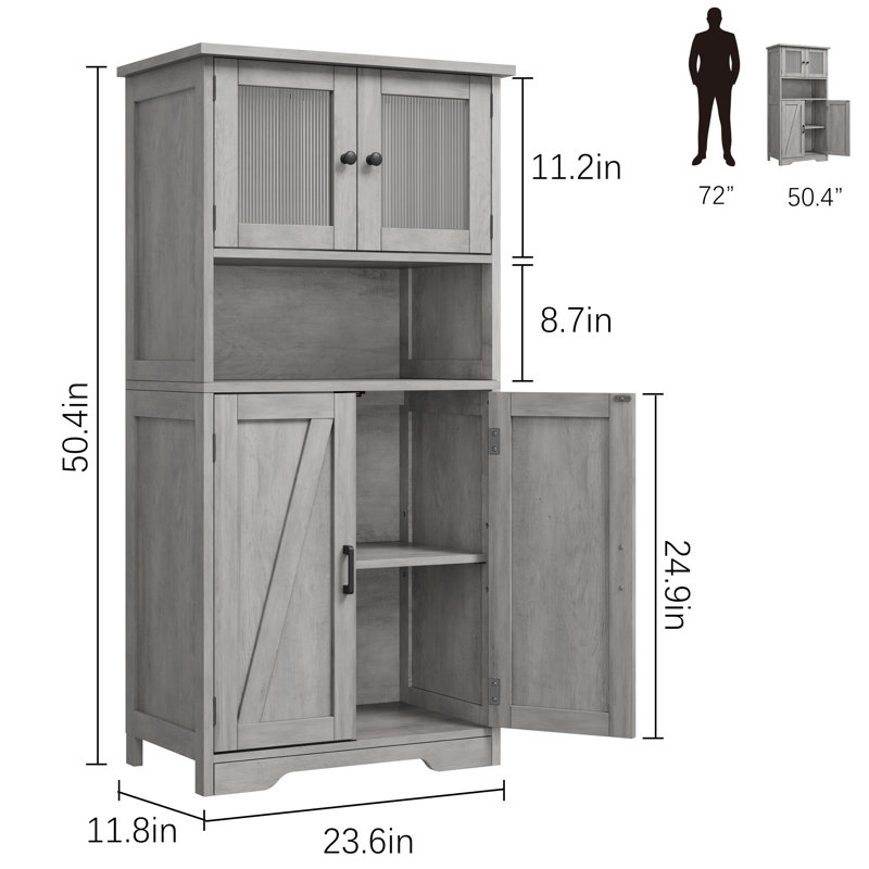 Adeon Kitchen Pantry, Grey