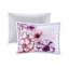 Édredon rose / double avec motif floral et lit en tissu lavable à la machine avec taies décoratives