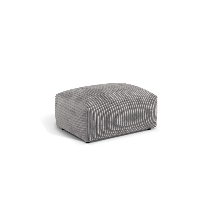 Carlens 65cm Wide Solid Colour Pouffe Ottoman, Light Grey