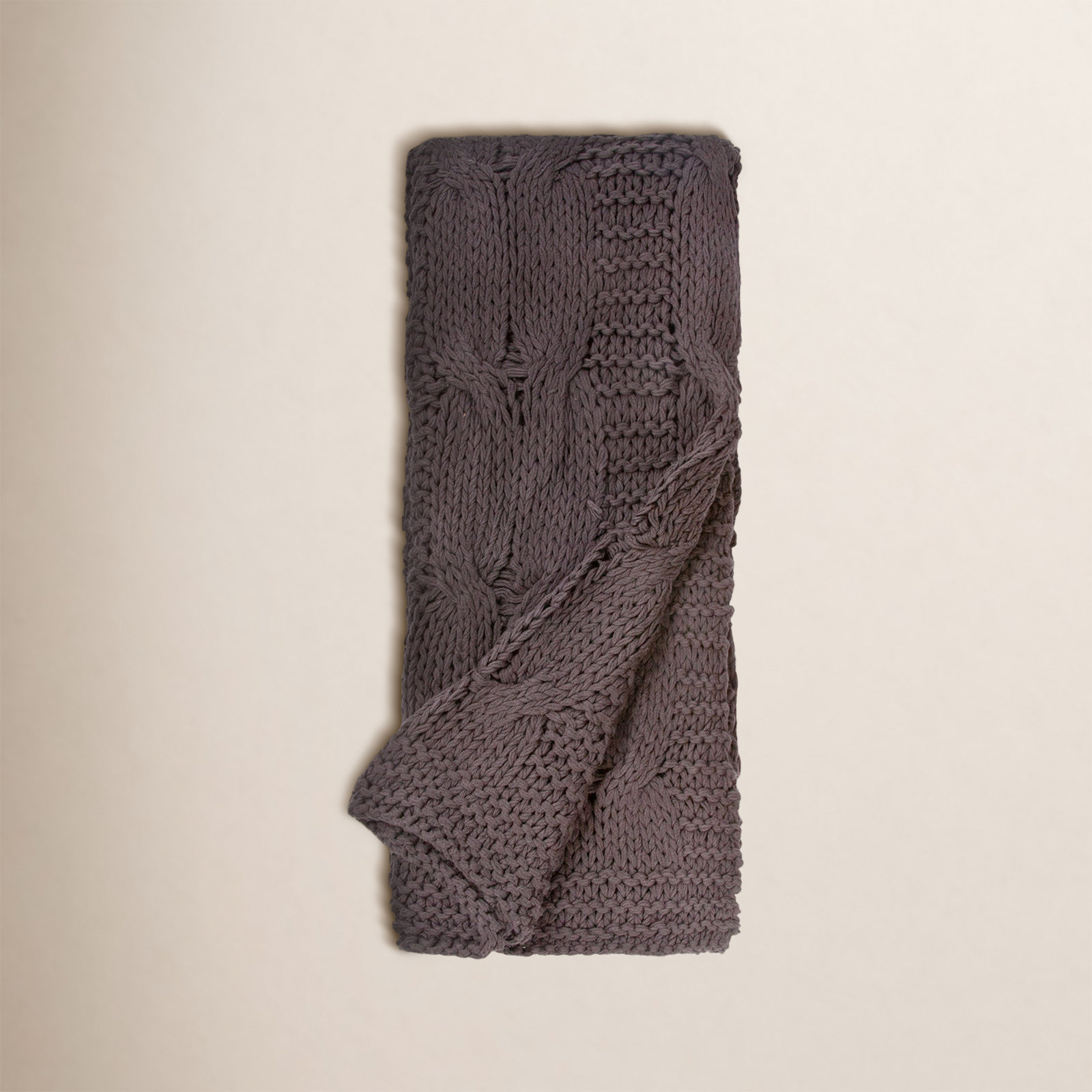 Woodham Knit Throw Blanket, Charcoal