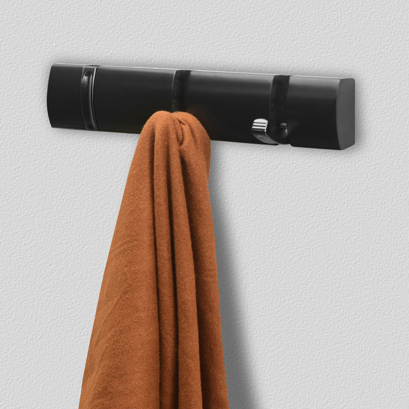 Coolkeeran Wall 3 - Hook Wall Mounted Coat Rack, Black