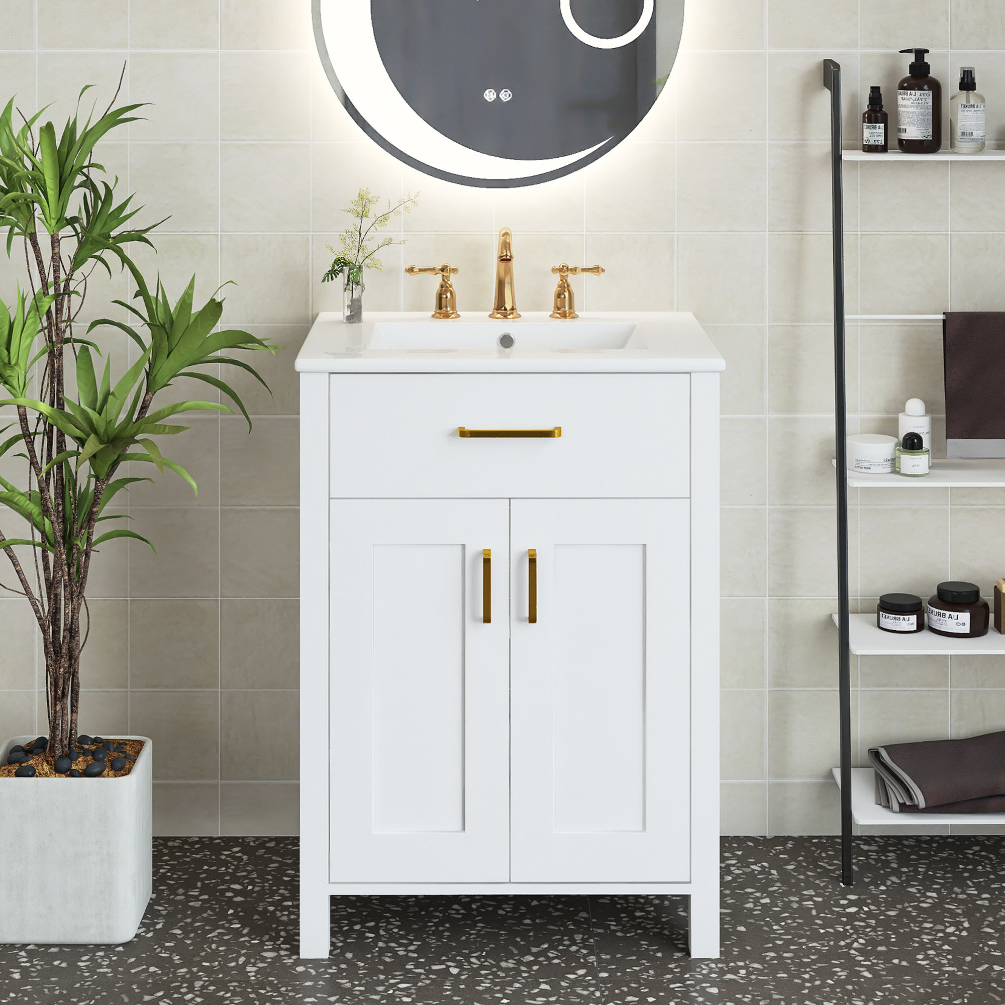 Mercer41 Armonie 24.2'' Single Bathroom Vanity with Ceramic Top | Wayfair