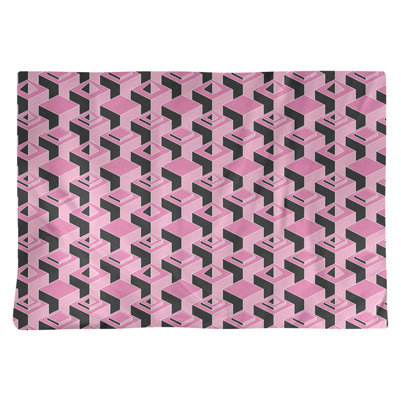 Napperon classique en coton 18 po Skyscraper, Rose/noir, Coton