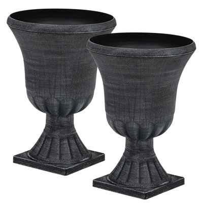Urn Planters for Outdoor Plants, Large Flower Pots, Weather Resistant Handcrafted Large Flower Pots