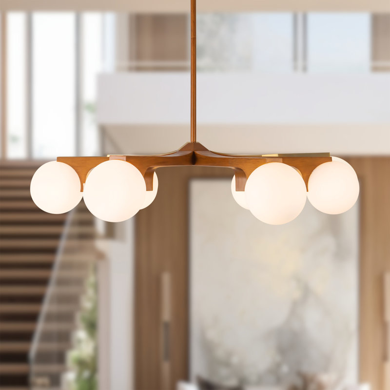 Briar 37-in Black Chandelier, Walnut