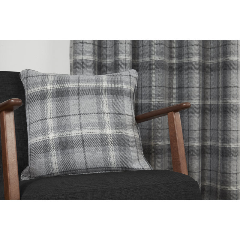 Leavell Checkered Square Cushion, Grey