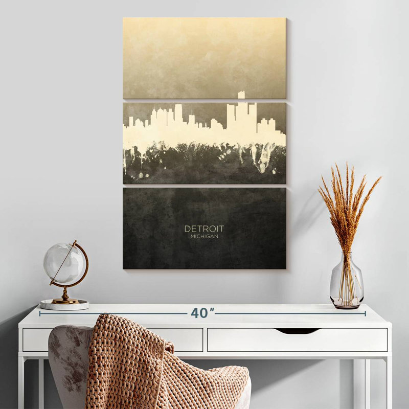 Masam Detroit Michigan Skyline VI, 32" H x 20" W
