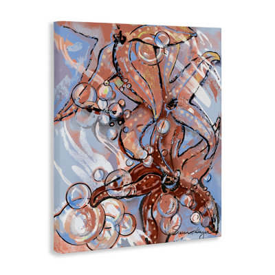 Aquatic Starfish And Bubbles Canvas, design by Susan Lugar