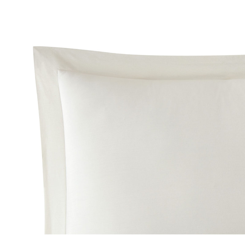 Jededian 100% Cotton Percale Duvet Cover Set, King Duvet Cover + 2 Shams, Ivory