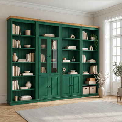 Fieldway Solid Wooden Library Bookcase H:223 W:296cm