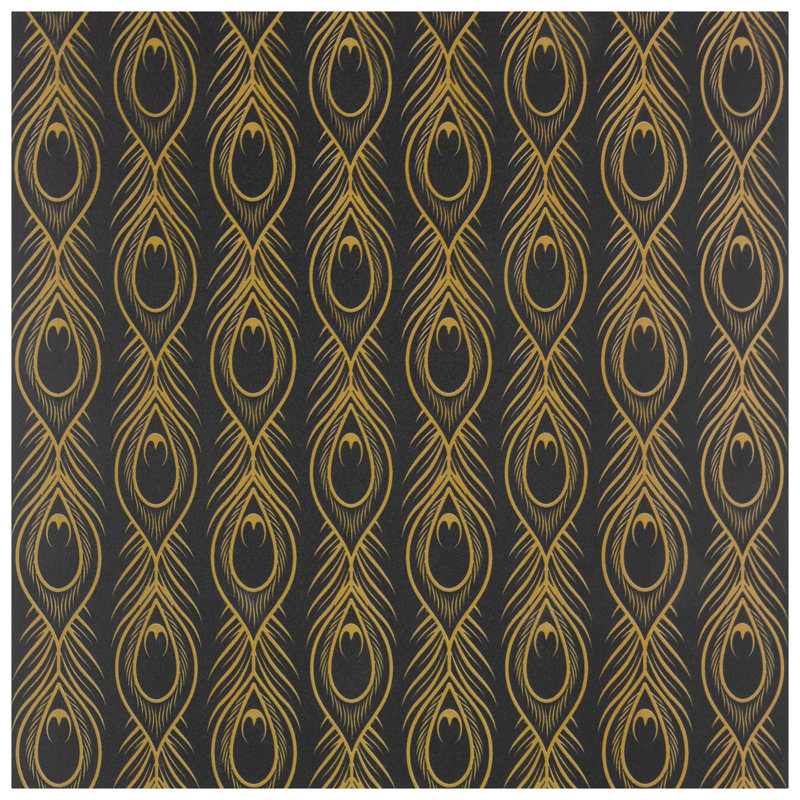 Art Deco Daiquiri 12" x 12" Porcelain Patterned Wall & Floor Tile, Black