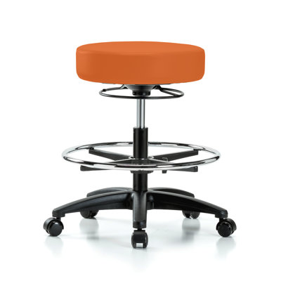PERCH 360 Degree Height Adjustable Swivel Stool with Foot Ring | Medium Bench Height 20.5-28"