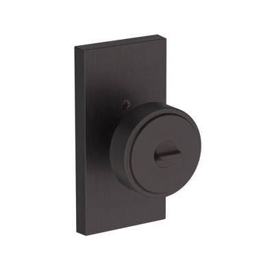 Vashon Keyed Entry Knob with Contemporary 5in Rose in Lifetime (PVD)