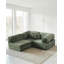 Canapé modulaire en L en velours vert-803830586