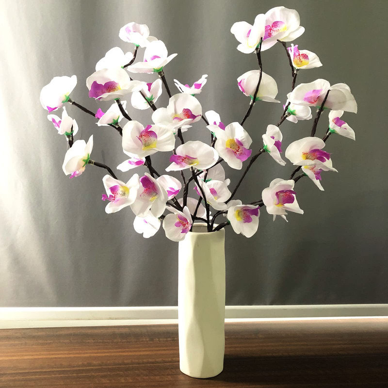 Lampe de table orchidée papillon illuminée avec branches et veilleuse décorative pour le salon de la chambre à coucher