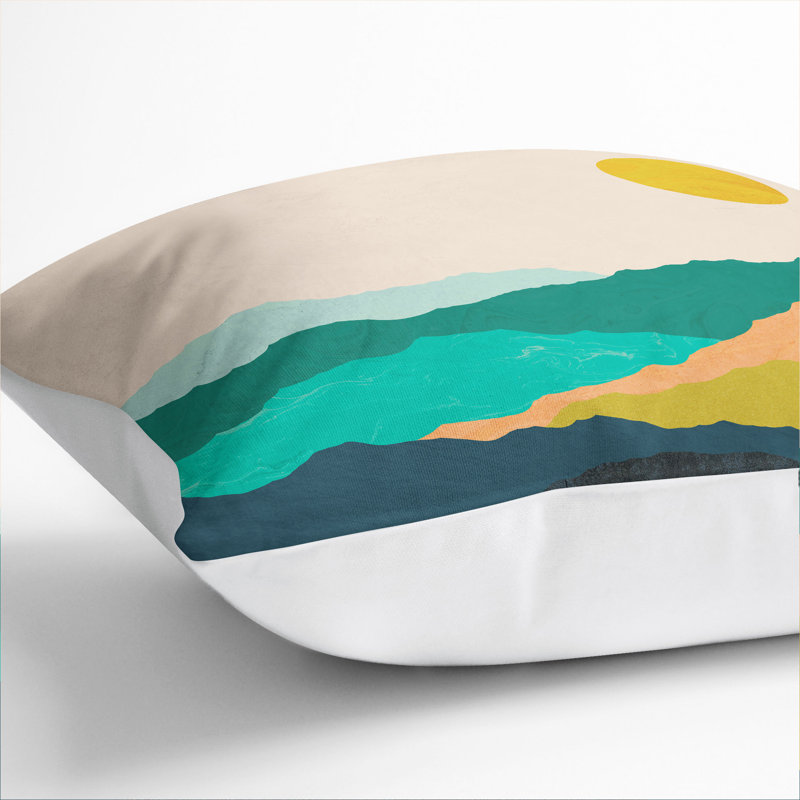 Nordic Minimalist Landscape No.3 Square Throw Cushion, White, 40cm H x 40cm W x 15cm D
