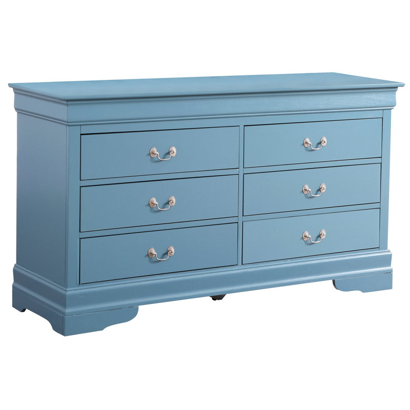 Commode traditionnelle en bleu sarcelle - G3180-d Pour une chambre charmante avec des moulures courbées élégantes