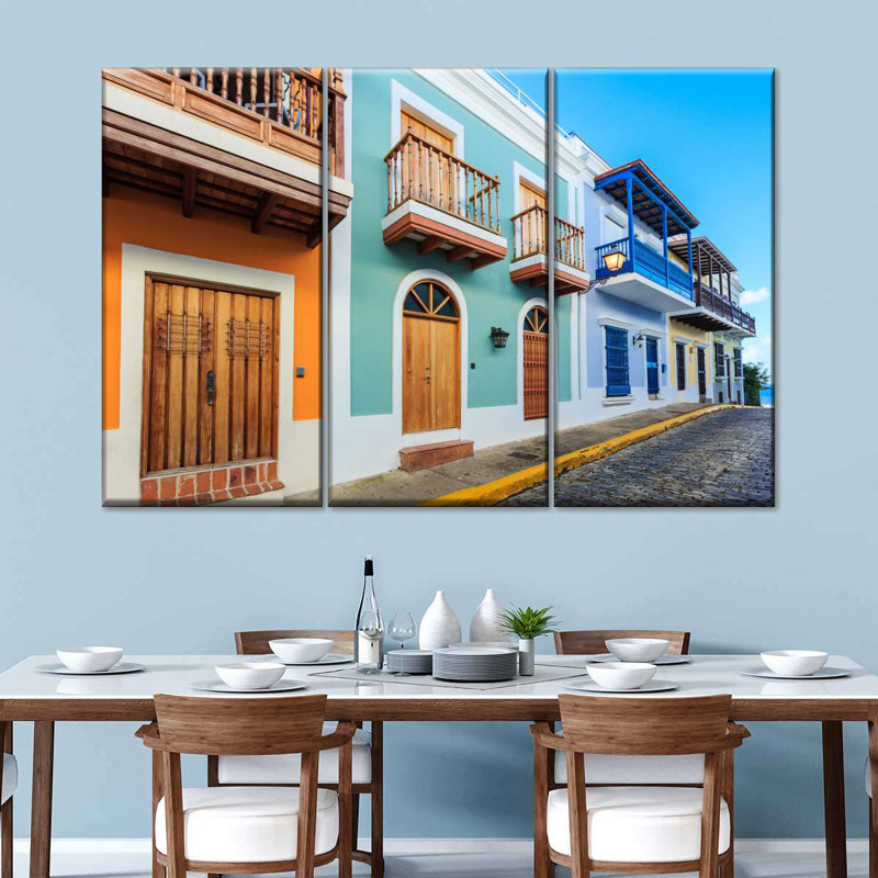 Ensemble de 3 pièces sur toile San Juan Street, H 42 po x l 65 po x P 1,25 po
