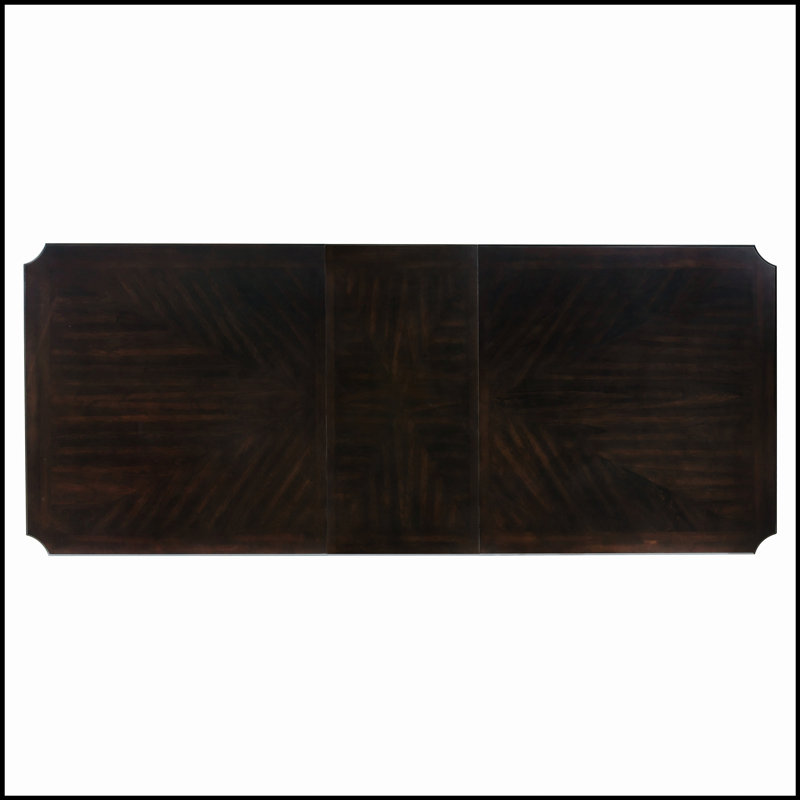 Table de salle à manger à double base en cerisier foncé avec rallonge, mobilier en bois de 96 pouces pour une salle à manger élégante et fonctionnelle
