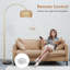 Lampes sur pied dorées pour le salon, lampe sur pied à arc avec télécommande et ampoule à intensité variable, lampe sur pied en rotin Boho avec 3 températures de couleur, lampe haute réglable en hauteur pour la chambre à coucher, lampe de lecture sur canapé