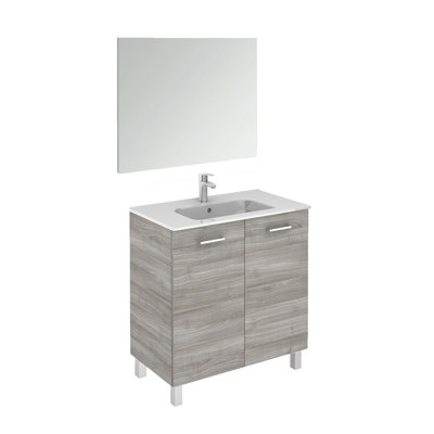 Ensemble de meuble-lavabo simple avec miroir Logic