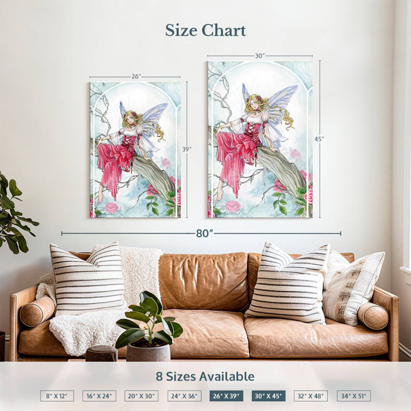Kelan Misty Rose Fairy, 39" H x 26" W