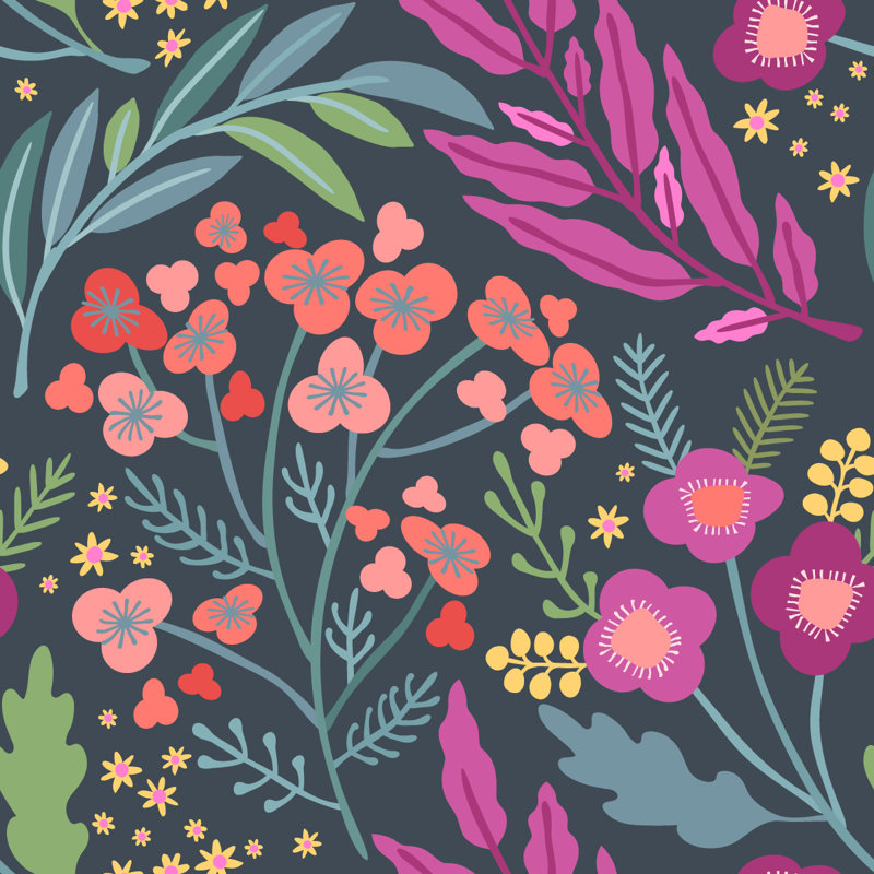 Panneau de papier peint floral à peler et coller, L 10,4 po x l 25 po