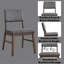 Chaise d'appoint en velours côtelé gris et finition noyer (ensemble de 2)-1273914989