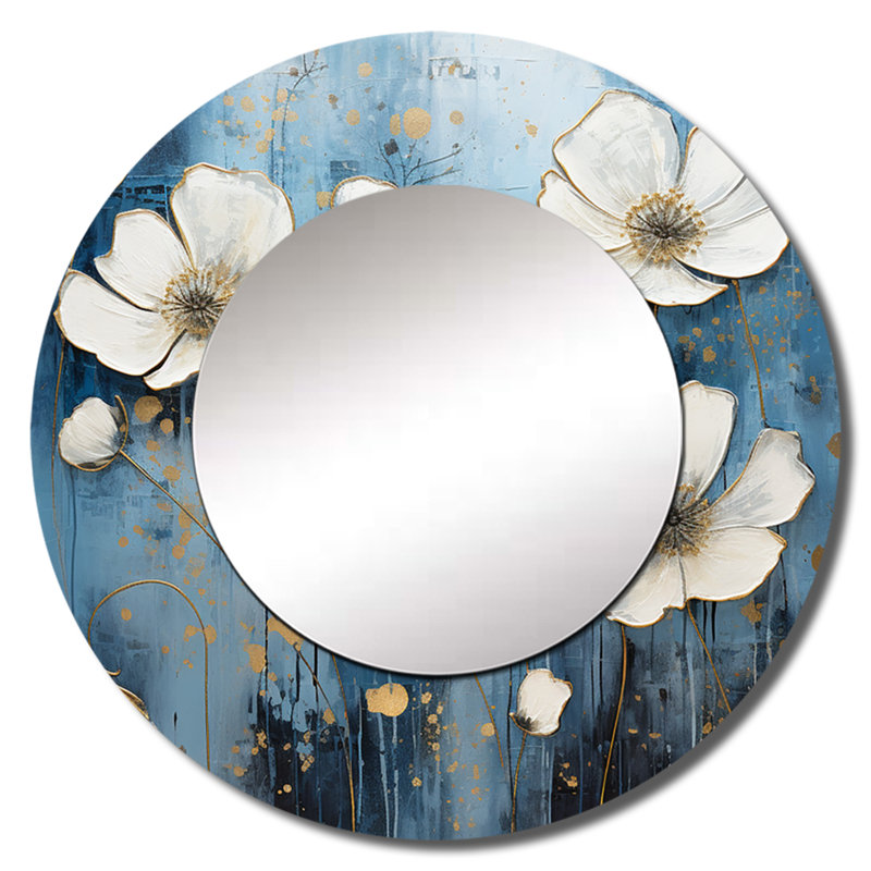 «A Serene Field Of Buttercups II - Buttercups Large Mirror», art mural en métal, 23 po x 23 po